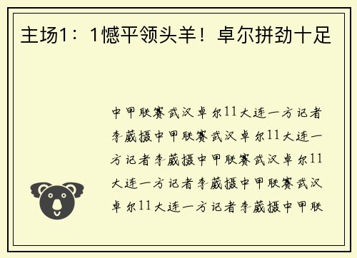 主场1：1憾平领头羊！卓尔拼劲十足